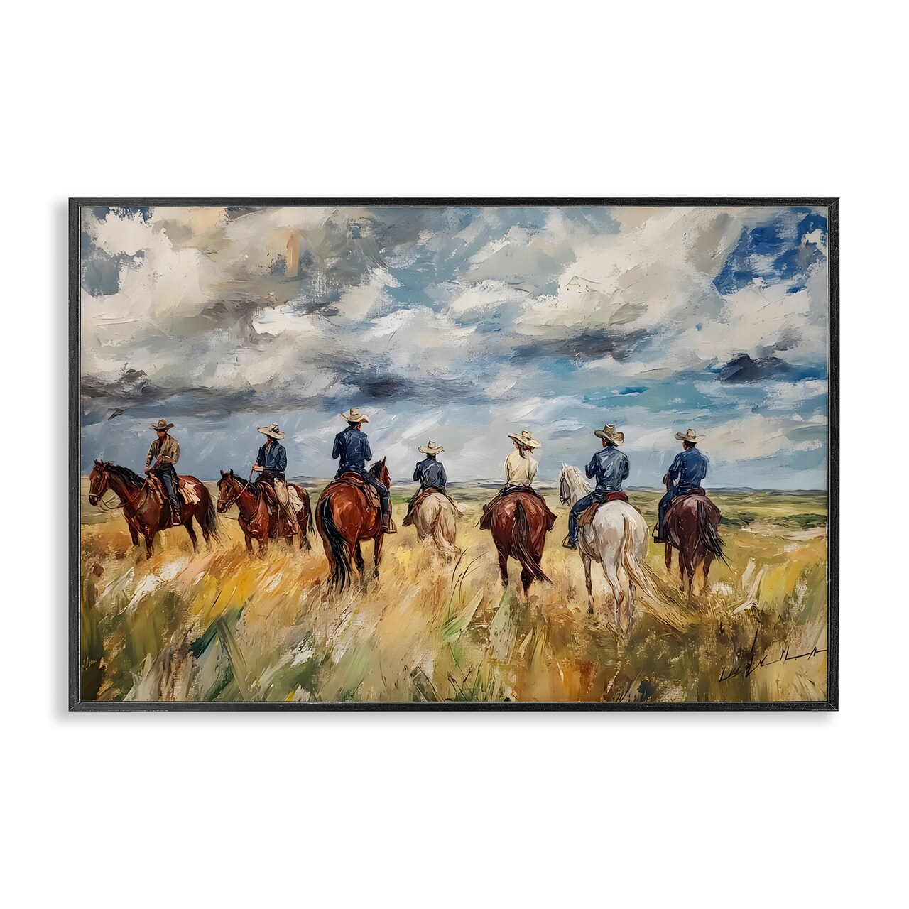 Stupell Industries Western Riders Herd Framed Giclee, design by Franklyn Gregory